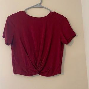 Red tie crop top